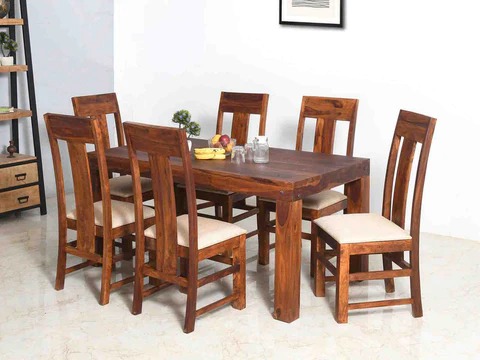 Amber Colonial Sheesham Wood Table Dining Set