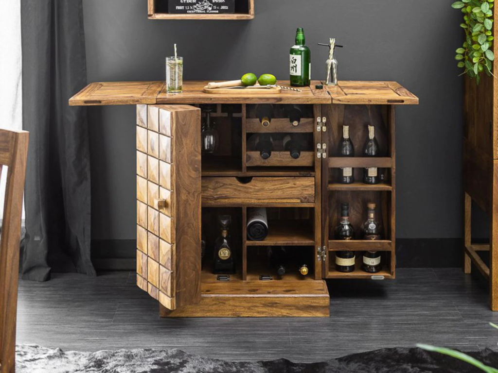 Eternal Modern Sheesham Wood Wine Cabinet # 1