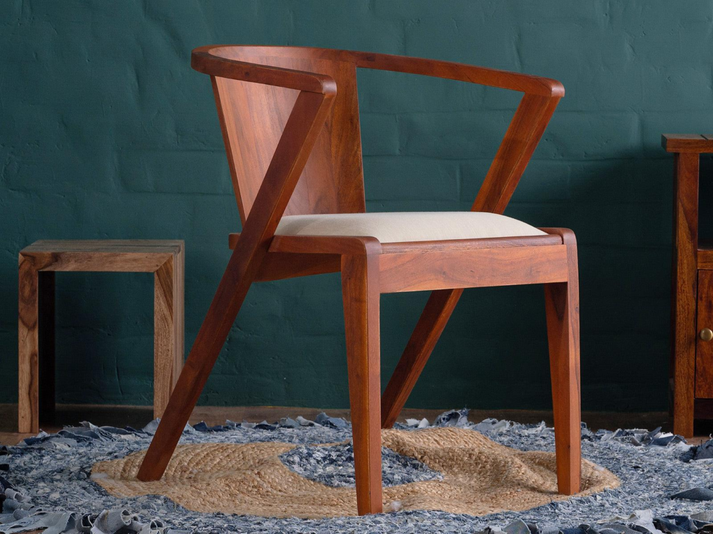 Aristocrat Solid Acacia Wood Arm Chair #1
